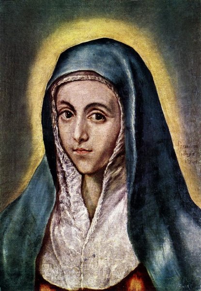 The Virgin Mary by El Greco - Hand-Painted Oil Painting Reproduction