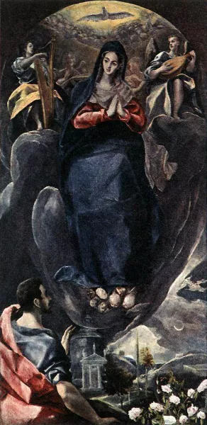 The Virgin of the Immaculate Conception and St John by El Greco Oil Painting