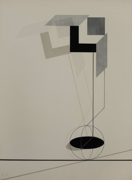 Kestnermappe Proun, Rob. Levnis and Chapman GmbH Hannover #2  by El Lissitzky - Hand-Painted Oil Painting Reproduction