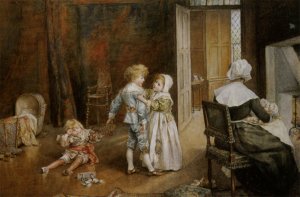 The Little Peacemaker by Eleanor E Manly Oil Painting