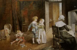 The Little Peacemaker by Eleanor E Manly Oil Painting