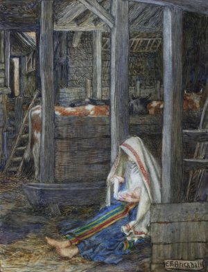 The Nativity by Eleanor Fortescue-Brickdale Oil Painting
