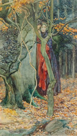 The Secret by Eleanor Fortescue-Brickdale Oil Painting