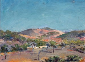 Hill with Trees by Eleanor Harris Oil Painting