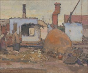 After the Passage of the Front by Elemir Halasz-Hradil Oil Painting