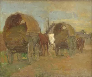 Gypsy Caravans by Elemir Halasz-Hradil Gypsy Caravans by Elemir Halasz-Hradil Oil Painting