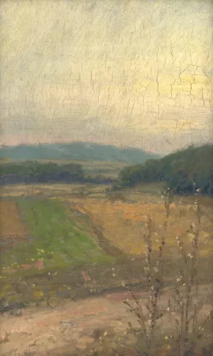 Landscape with Hills in the Background by Elemir Halasz-Hradil Landscape with Hills in the Background by Elemir Halasz-Hradil Oil Painting