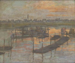 Macanie konopi by Elemir Halasz-Hradil Oil Painting