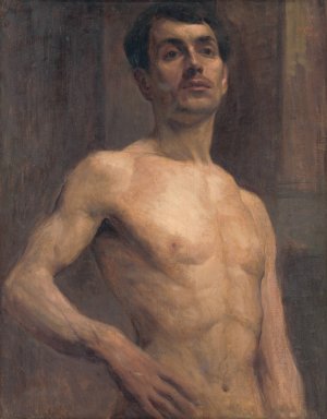 Male Nude by Elemir Halasz-Hradil Oil Painting
