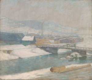 Margecany Mill by Elemir Halasz-Hradil Oil Painting