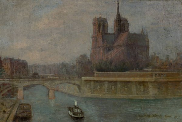 Paris  by Elemir Halasz-Hradil - Hand-Painted Oil Painting Reproduction
