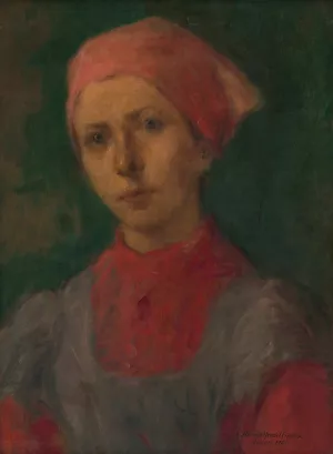 Peasant girl by Elemir Halasz-Hradil Oil Painting