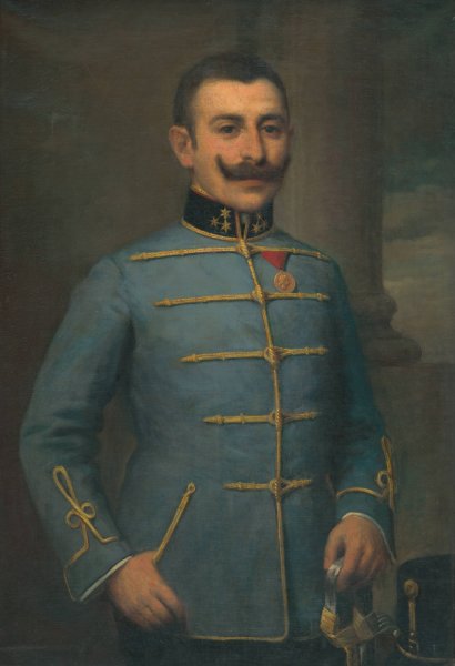 Portrait of Eugena Halmiho  by Elemir Halasz-Hradil - Hand-Painted Oil Painting Reproduction