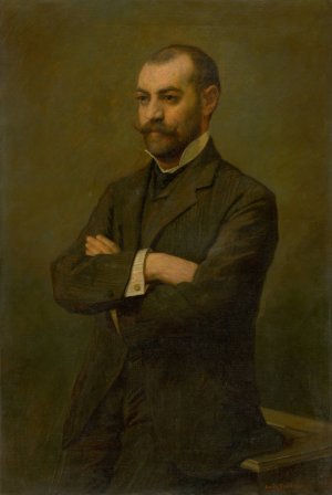 Portrait of Felixa Halmiho by Elemir Halasz-Hradil Oil Painting