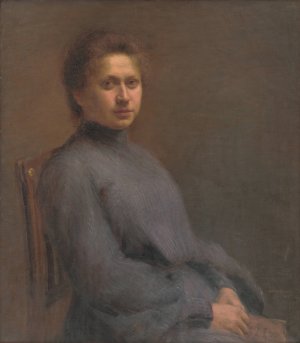 Portrait of the Artist's Wife by Elemir Halasz-Hradil Oil Painting