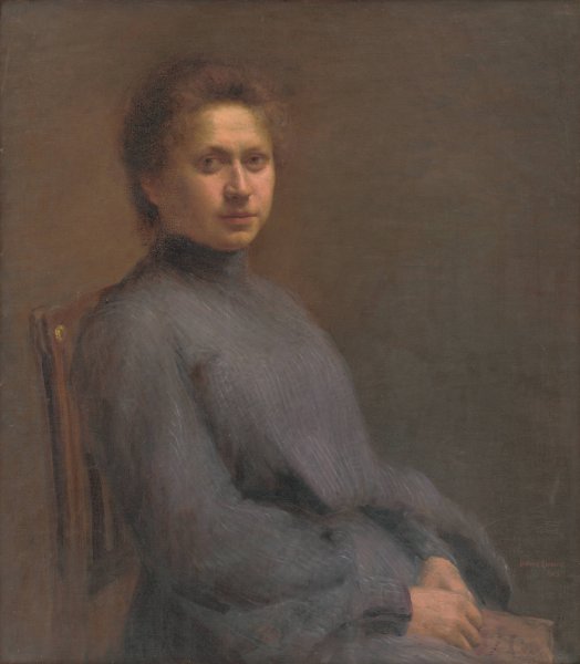 Portrait of the Artist's Wife  by Elemir Halasz-Hradil - Hand-Painted Oil Painting Reproduction