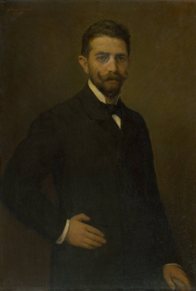 Portrait of Vojtech Halmi  by Elemir Halasz-Hradil - Hand-Painted Oil Painting Reproduction