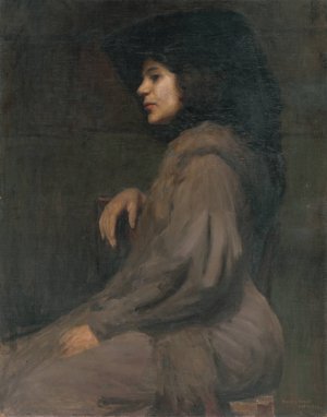 Study of a Model by Elemir Halasz-Hradil Oil Painting