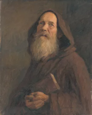 Study of a Monk by Elemir Halasz-Hradil Study of a Monk by Elemir Halasz-Hradil Oil Painting