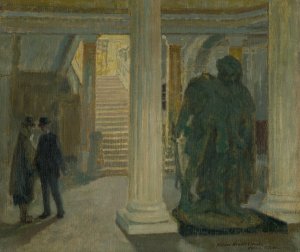 The vestibule of the KoSice Museum by Elemir Halasz-Hradil Oil Painting