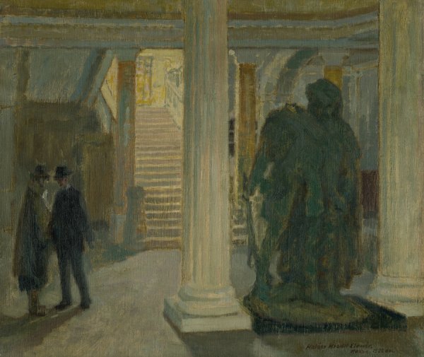 The vestibule of the KoSice Museum  by Elemir Halasz-Hradil - Hand-Painted Oil Painting Reproduction