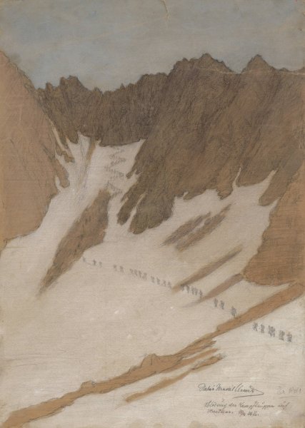 To the mountains  by Elemir Halasz-Hradil - Hand-Painted Oil Painting Reproduction