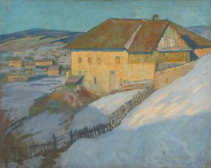 Winter country by Elemir Halasz-Hradil Oil Painting