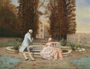 Gesprach im Park by Elia Joseph Laurent Oil Painting