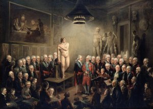 Gustav III's visit to the Royal Academy of Arts by Elias Martin Oil Painting
