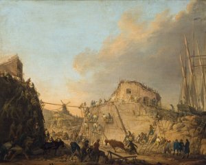 The Dock at Sveaborg by Elias Martin Oil Painting
