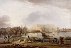 View of Stockholm Palace from the Skeppsholm Bridge by Elias Martin Oil Painting