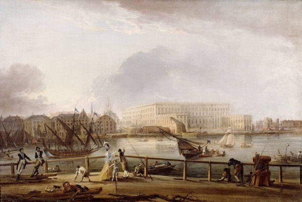 Main Product Photo of View of Stockholm Palace from the Skeppsholm Bridge  Painting by Elias Martin