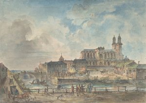 View of Uppsala cathedral from the North by Elias Martin Oil Painting