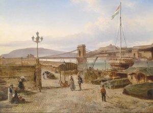 Blick auf Buda by Elias Pieter Van Bommel Oil Painting