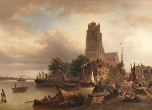 Dordrecht by Elias Pieter Van Bommel Oil Painting