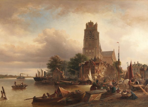 Main Product Photo of Dordrecht  Painting by Elias Pieter Van Bommel