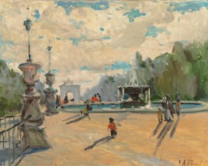 Place du Carrousel, Paris Oil painting by Elie Anatole Pavil
