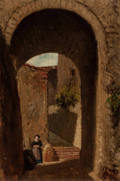 Main Product Photo of Archway with Woman  Painting by Elihu Vedder