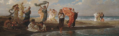 Main Product Photo of Greek Girls Bathing Painting by Elihu Vedder