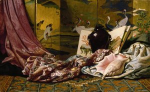 Japanese Still Life by Elihu Vedder Oil Painting