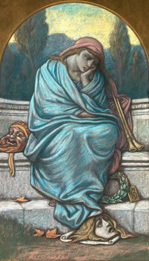 Muse of Tragedy by Elihu Vedder Oil Painting