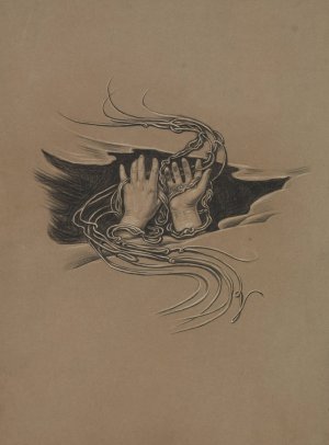 Pardon Giving and Pardon Imploring Hands by Elihu Vedder Oil Painting
