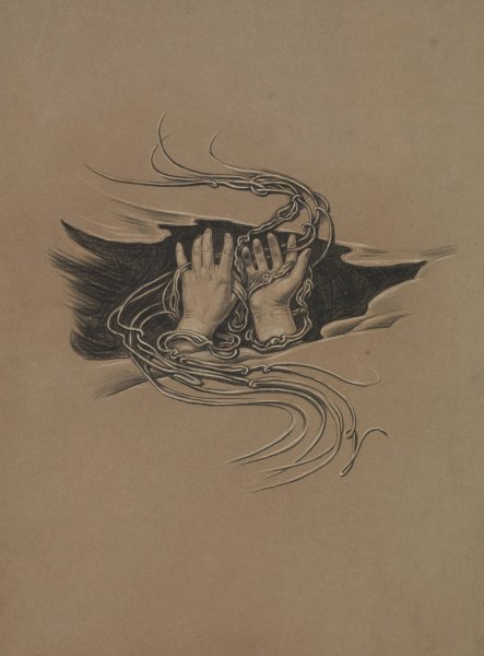 Pardon Giving and Pardon Imploring Hands  by Elihu Vedder - Hand-Painted Oil Painting Reproduction