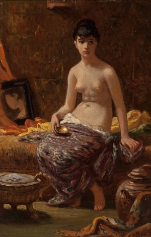 Study for Odalisque by Elihu Vedder Oil Painting