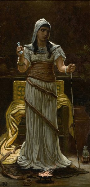 The Etruscan Sorceress  by Elihu Vedder - Hand-Painted Oil Painting Reproduction