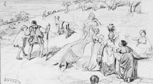 The Fable of the Miller, His Son and the Donkey No. 2 by Elihu Vedder Oil Painting