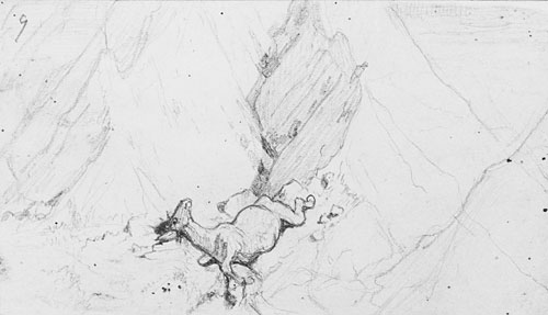 Main Product Photo of The Fable of the Miller, His Son and the Donkey No. 9 Painting by Elihu Vedder