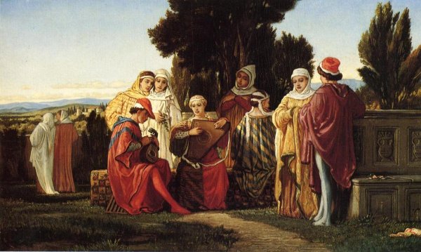 Main Product Photo of The Music Party Painting by Elihu Vedder