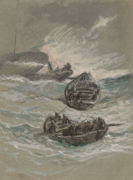 The Shipwreck  by Elihu Vedder - Hand-Painted Oil Painting Reproduction
