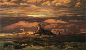 The Sphinx of the Seashore by Elihu Vedder - Oil Painting Reproduction